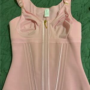 Pink Zip-Up Corset Top